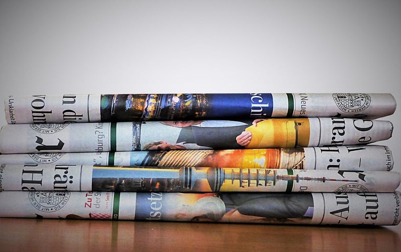 Newspaper with headline news